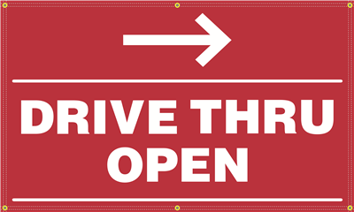 Exterior Banner (5'x3') - Drive Thru Open