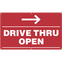 Exterior Banner (5'x3') - Drive Thru Open