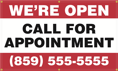 Exterior Banner (5'x3') - Call For Appointment