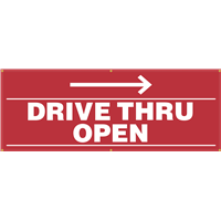 Exterior Banner (8'x3') - Drive Thru Open